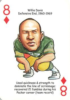 2007 Hero Decks Green Bay Packers Football Heroes Playing Cards #8♦ Willie Davis Front