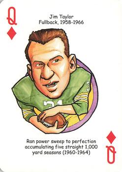 2007 Hero Decks Green Bay Packers Football Heroes Playing Cards #Q♦ Jim Taylor Front