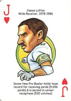 2007 Hero Decks Green Bay Packers Football Heroes Playing Cards #J♥ James Lofton Front