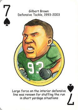 2007 Hero Decks Green Bay Packers Football Heroes Playing Cards #7♠ Gilbert Brown Front