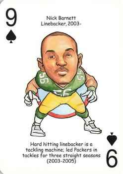 2007 Hero Decks Green Bay Packers Football Heroes Playing Cards #9♠ Nick Barnett Front