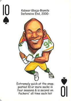 2007 Hero Decks Green Bay Packers Football Heroes Playing Cards #10♠ Kabeer Gbaja-Biamila Front