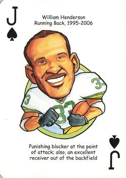 2007 Hero Decks Green Bay Packers Football Heroes Playing Cards #J♠ William Henderson Front
