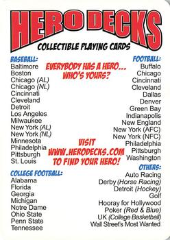 2007 Hero Decks Green Bay Packers Football Heroes Playing Cards #NNO Hero Decks Back