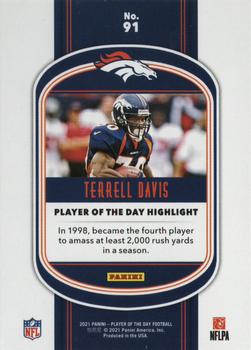 2021 Panini Player of the Day #91 Terrell Davis Back