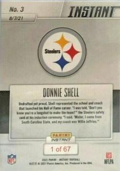 2021 Panini Instant NFL #3 Donnie Shell Back