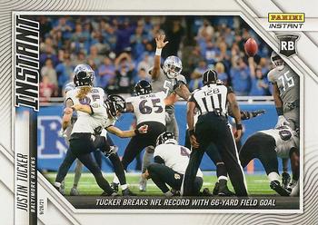 2021 Panini Instant NFL #31 Justin Tucker Front