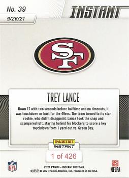 2021 Panini Instant NFL #39 Trey Lance Back