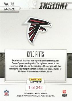 2021 Panini Instant NFL #75 Kyle Pitts Back