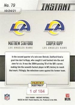 2021 Panini Instant NFL #79 Matthew Stafford / Cooper Kupp Back