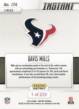 2021 Panini Instant NFL #174 Davis Mills Back