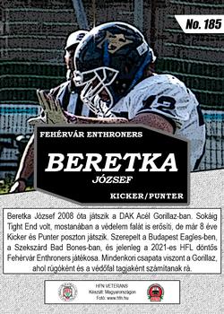 2021 HFN #185 Beretka Jozsef Back