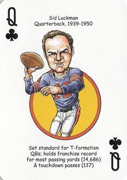 2006 Hero Decks Chicago Bears Football Heroes Playing Cards #Q♣ Sid Luckman Front