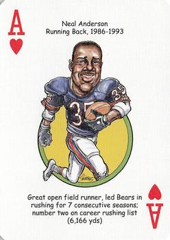 2006 Hero Decks Chicago Bears Football Heroes Playing Cards #A♥ Neal Anderson Front