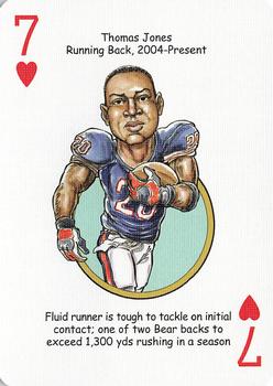 2006 Hero Decks Chicago Bears Football Heroes Playing Cards #7♥ Thomas Jones Front