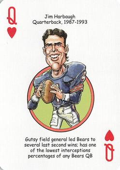 2006 Hero Decks Chicago Bears Football Heroes Playing Cards #Q♥ Jim Harbaugh Front