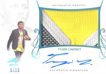 2017 Leaf Metal U.S. Army All-American Bowl - Patch Autographs Blue #PA-TL1 Tyjon Lindsey Front