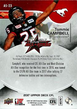 2017 Upper Deck CFLPA All-Stars #AS-23 Tommie Campbell Back