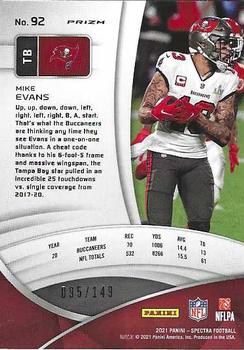 2021 Panini Spectra #92 Mike Evans Back