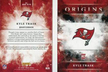 2021 Panini Origins - Rookie Booklet Patch Auto NFL Shield Black #RBA-KTR Kyle Trask Back