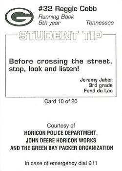 1994 Green Bay Packers Police - Horicon Police Department, John Deere Horicon Works #10 Reggie Cobb Back