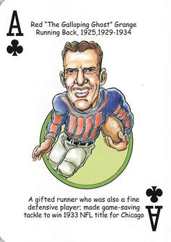2014 Hero Decks Chicago Bears Football Heroes Playing Cards #A♣ Red Grange Front