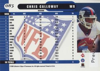 1999 Collector's Edge Supreme - Galvanized Previews #083 Chris Calloway Back