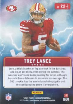 2021 Panini Absolute - By Storm #BST-3 Trey Lance Back