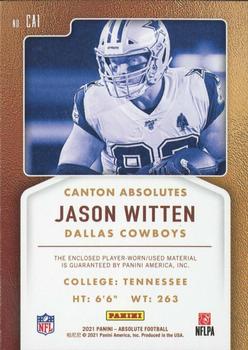 2021 Panini Absolute - Canton Absolutes #CA1 Jason Witten Back