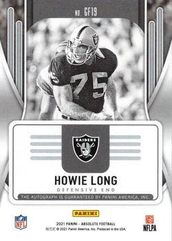 2021 Panini Absolute - Gridiron Force Signatures Gold #GF19 Howie Long Back