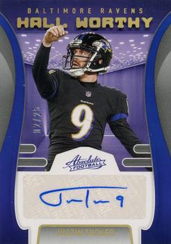 2021 Panini Absolute - Hall Worthy Signatures Gold #HW1 Justin Tucker Front