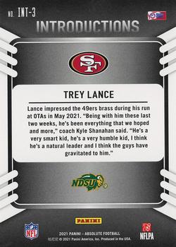 2021 Panini Absolute - Introductions #INT-3 Trey Lance Back