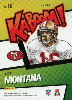 2021 Panini Absolute - Kaboom #K17 Joe Montana Back
