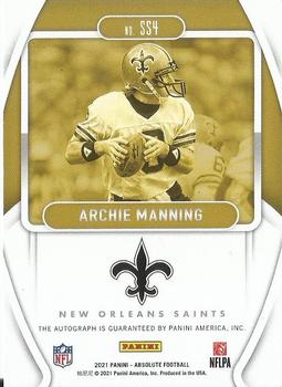 2021 Panini Absolute - Signature Standouts #SS4 Archie Manning Back