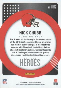 2021 Panini Absolute - Unsung Heroes #UH12 Nick Chubb Back