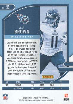 2021 Panini Absolute - Green #99 A.J. Brown Back
