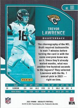 2021 Panini Absolute - Green #101 Trevor Lawrence Back