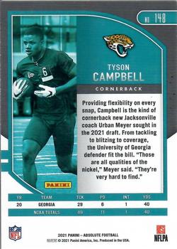 2021 Panini Absolute - Green #148 Tyson Campbell Back