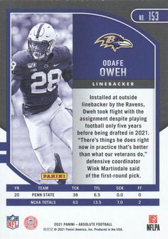 2021 Panini Absolute - Green #153 Odafe Oweh Back