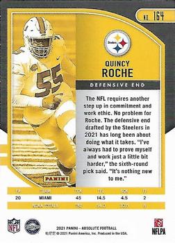 2021 Panini Absolute - Green #164 Quincy Roche Back
