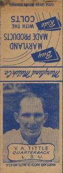 1948 Maryland Match Co. Baltimore Colts #NNO Y.A. Tittle Front
