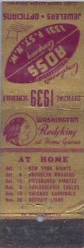 1939 Ross Jewelry Washington Redskins #NNO Steve Slivinski Back