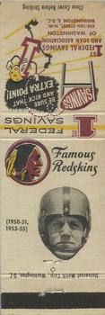 1958-59 1st Federal Savings Washington Redskins Matchbooks #NNO Casimir Witucki Front
