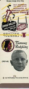 1960-61 1st Federal Savings Washington Redskins Matchbooks #NNO Don Bosseler Front