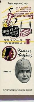 1960-61 1st Federal Savings Washington Redskins Matchbooks #NNO Turk Edwards Front