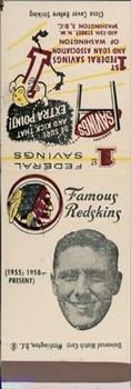 1960-61 1st Federal Savings Washington Redskins Matchbooks #NNO Ralph Guglielmi Front