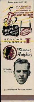 1960-61 1st Federal Savings Washington Redskins Matchbooks #NNO Norb Hecker Front