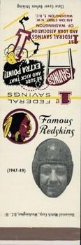 1960-61 1st Federal Savings Washington Redskins Matchbooks #NNO Tommy Mont Front