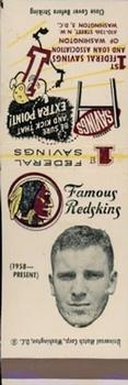 1960-61 1st Federal Savings Washington Redskins Matchbooks #NNO John Paluck Front