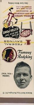 1960-61 1st Federal Savings Washington Redskins Matchbooks #NNO Jim Schrader Front
